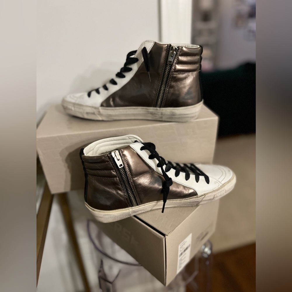 ⭐️Brand New in Box GOLDEN GOOSE SLIDE DOUBLE QUARTER Limited Edition/size 39 ⭐️ - Picture 9 of 13